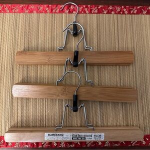 IKEA Bumerang And 2 Unbranded Wooden Pants Hangers 12” And 11”